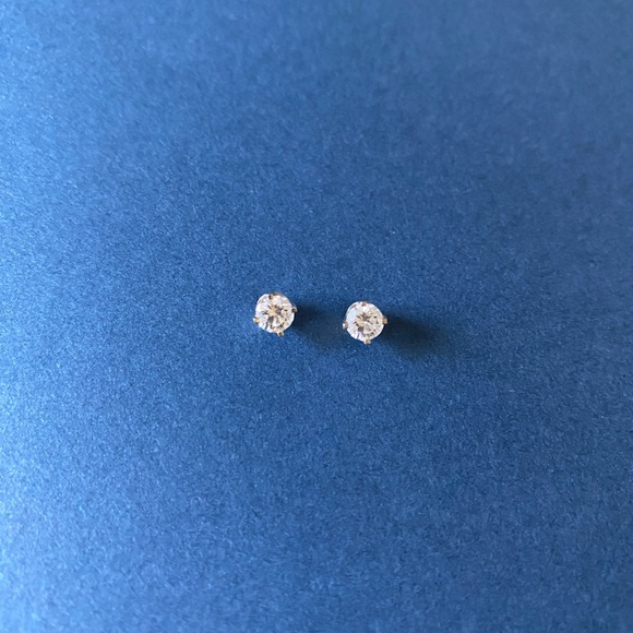 Certified natural diamond stud earrings in 14K white gold, .54 cttw - Picture 6 of 6